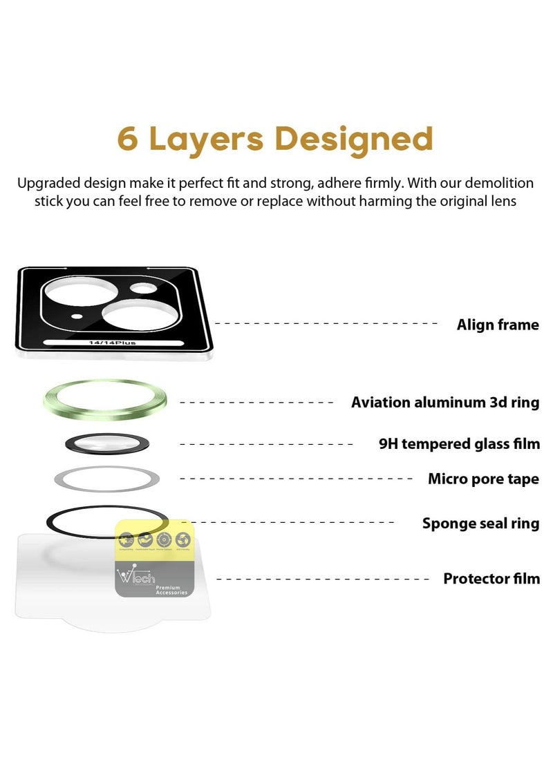 Wtech - Apple iPhone 15 Plus 2023 Premium Camera Lens Film Protector Shield (MLHICR) - Clear/Green - Image 1