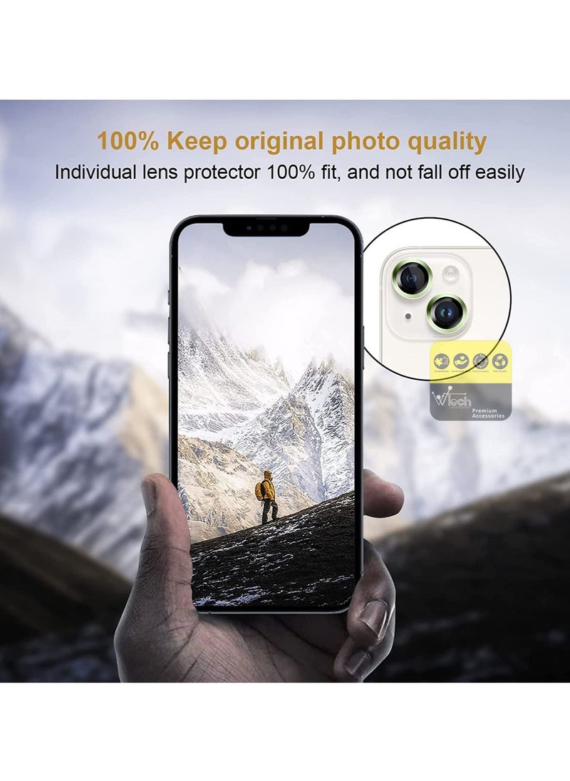 Wtech - Apple iPhone 15 Plus 2023 Premium Camera Lens Film Protector Shield (MLHICR) - Clear/Green - Image 1