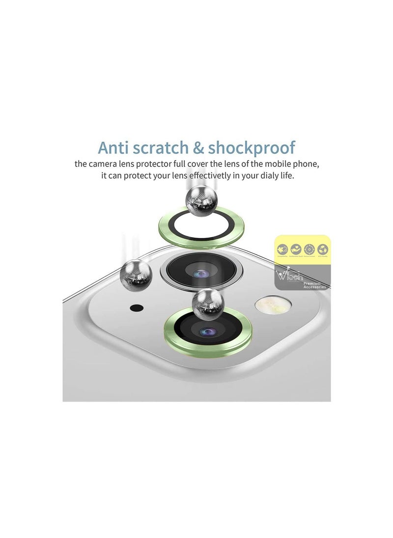 Wtech - Apple iPhone 15 Plus 2023 Premium Camera Lens Film Protector Shield (MLHICR) - Clear/Green - Image 1