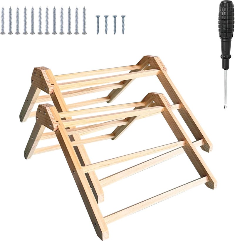 Natural Pine Wood Poultry Perch with Antislip Suitable for Chickens Quails and Pigeons Simple Setups Durability Home Perch Stand - Image 1