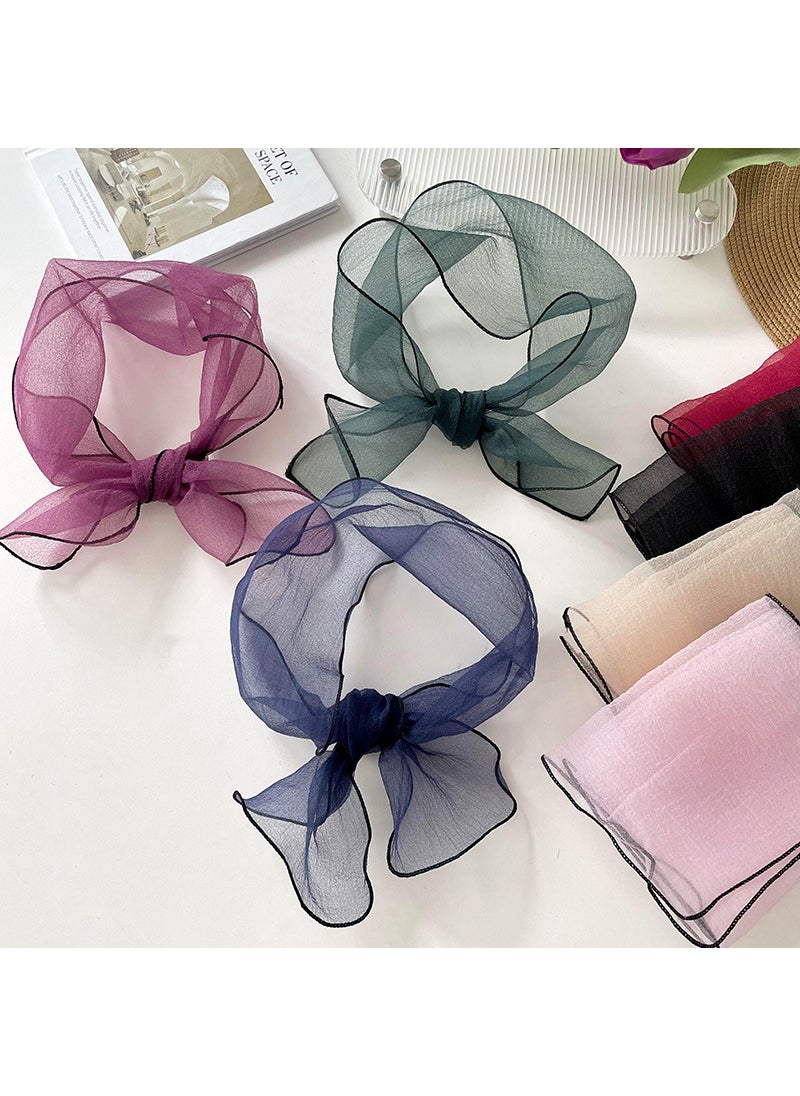 Generic - Chiffon Solid Color Long Scarf Womens Thin Summer Neckwear Pink - Image 1