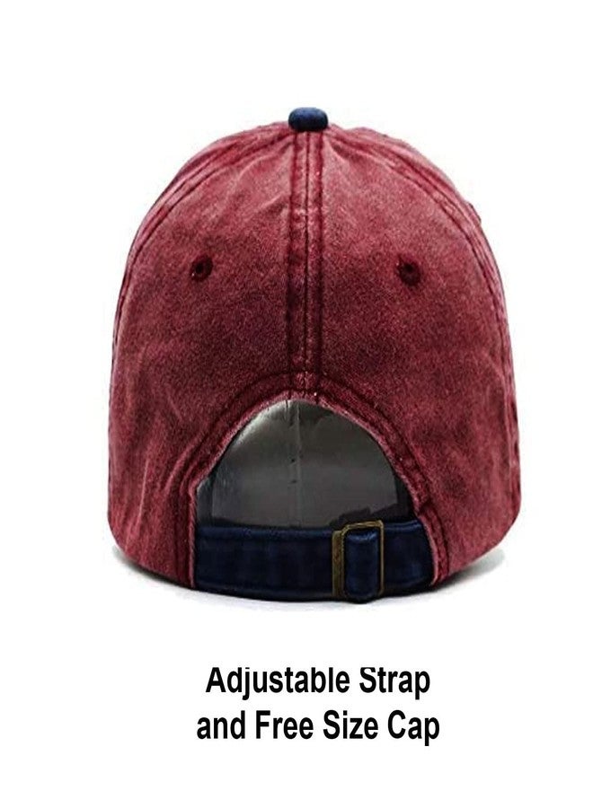 FASHOLIC Baseball Denim Adjustable Cap Sports Summer Outdoor Activities Cap for Men and Women (Maroon) - Image 3