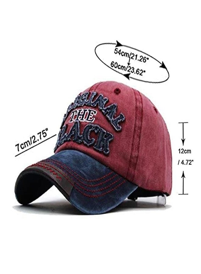 FASHOLIC Baseball Denim Adjustable Cap Sports Summer Outdoor Activities Cap for Men and Women (Maroon) - Image 2
