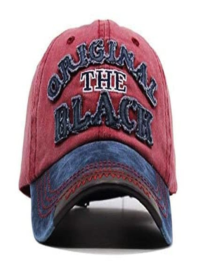 FASHOLIC Baseball Denim Adjustable Cap Sports Summer Outdoor Activities Cap for Men and Women (Maroon) - Image 4
