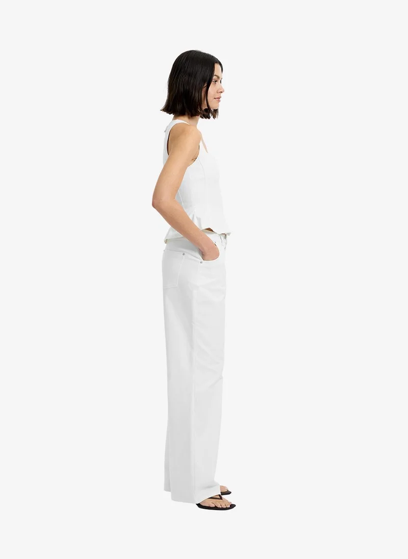 French Connection  Women's Summer White Inez Cotton Twill Peplum Top for Women | Best Price UAE