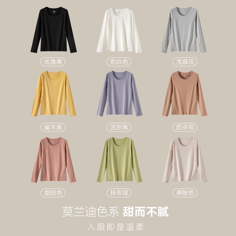 Pure Cotton Thermal Underwear Women'S Autumn Clothes And Pants Men'S Round Neck Cotton Sweater Thin Thermal Clothing Anti-Pilling Class A Cotton - Image 5