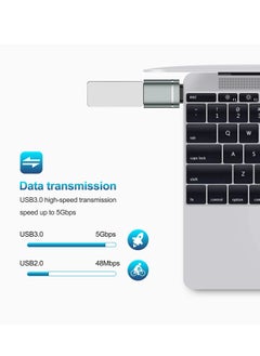 SYOSI محول USB C إلى USB، مجموعة من 3 قطع، محول USB C ذكر إلى USB 3.0 أنثى متوافق مع iMac 2021 وiPad Pro 2021 وMacBook Pro 2020 وMacBook Air 2020 وأجهزة أخرى من النوع C أو Thunderbolt 3، باللون الرمادي  - Image 2