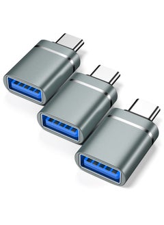 USB C to USB Adapter 3-Pack USB C Male to USB 3.0 Female Adapter  Compatible with iMac 2021, iPad Pro 2021, MacBook Pro 2020 , MacBook Air 2020 and Other Type C or Thunderbolt 3 Devices Gray