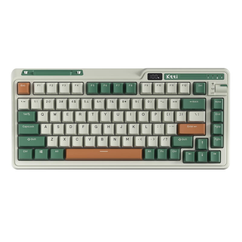 KZZI K75 PRO RGB 75 Wireless Gasket Mechanical Keyboard Triple Mode BT 5024GUSBC 82 Keys Hot Swappable Gaming Keyboard wKnob Power Display Custom Tactile Switches Green - Image 2