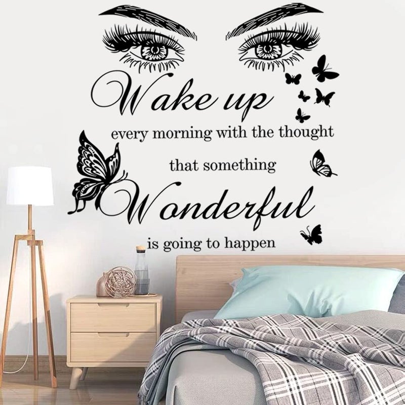 Casa Decor Inspirational Quotes Vinyl Eyes Eyelash Decals Motivational Sayings for Wall Art Decor Sticker Positive Lettering Wall Decal for Women Girls Bedroom Living Room Home Beauty Salon Decoration - Image 5