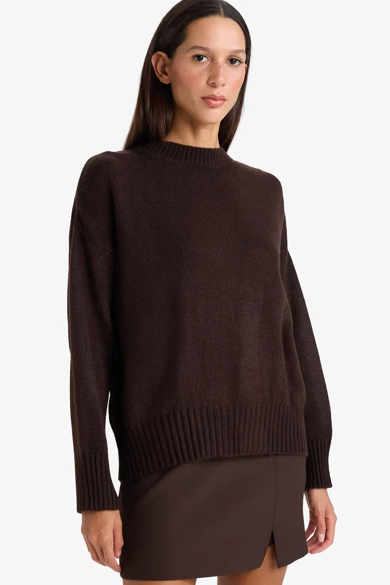 ديفاكتو Oversize Fit Crew Neck Knitwear Pullover