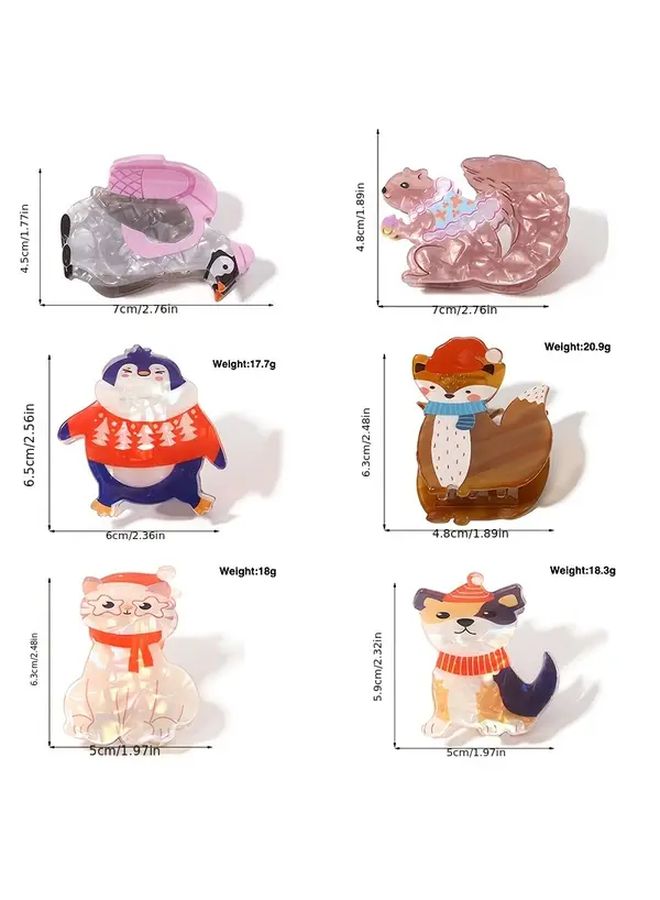 Acrylic Animal Hair Claw Clip Fat Penguin Cute Cartoon Design Non Slip Shark Accessory For Women Christmas - Image 4