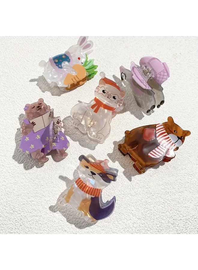 Acrylic Animal Hair Claw Clip Fat Penguin Cute Cartoon Design Non Slip Shark Accessory For Women Christmas - Image 2