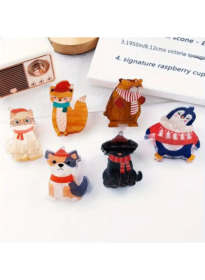 Acrylic Animal Hair Claw Clip Fat Penguin Cute Cartoon Design Non Slip Shark Accessory For Women Christmas - Image 3