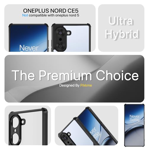 Pikkme Back Cover for OnePlus Nord Ce 5 5G | Ultra Hyrbid | Full Camera Protection | Raised Edge | Crystal Clear Transparent Bumper Case (Black) - Image 2