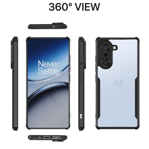 Pikkme Back Cover for OnePlus Nord Ce 5 5G | Ultra Hyrbid | Full Camera Protection | Raised Edge | Crystal Clear Transparent Bumper Case (Black) - Image 3