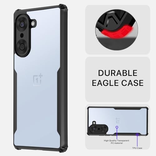 Pikkme Back Cover for OnePlus Nord Ce 5 5G | Ultra Hyrbid | Full Camera Protection | Raised Edge | Crystal Clear Transparent Bumper Case (Black) - Image 5