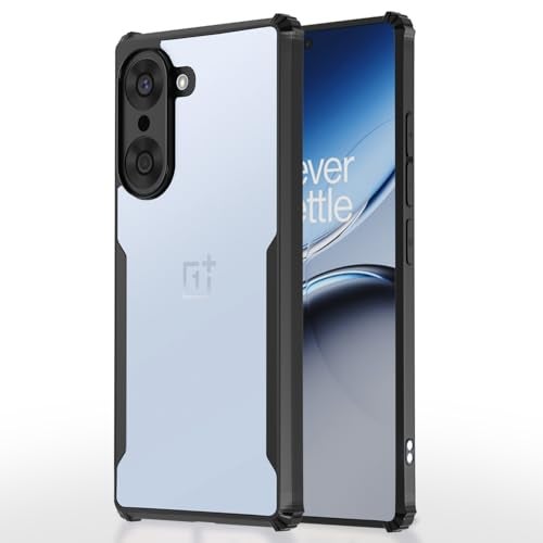 Pikkme Back Cover for OnePlus Nord Ce 5 5G | Ultra Hyrbid | Full Camera Protection | Raised Edge | Crystal Clear Transparent Bumper Case (Black) - Image 1