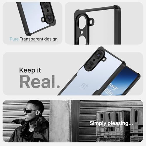Pikkme Back Cover for OnePlus Nord Ce 5 5G | Ultra Hyrbid | Full Camera Protection | Raised Edge | Crystal Clear Transparent Bumper Case (Black) - Image 4