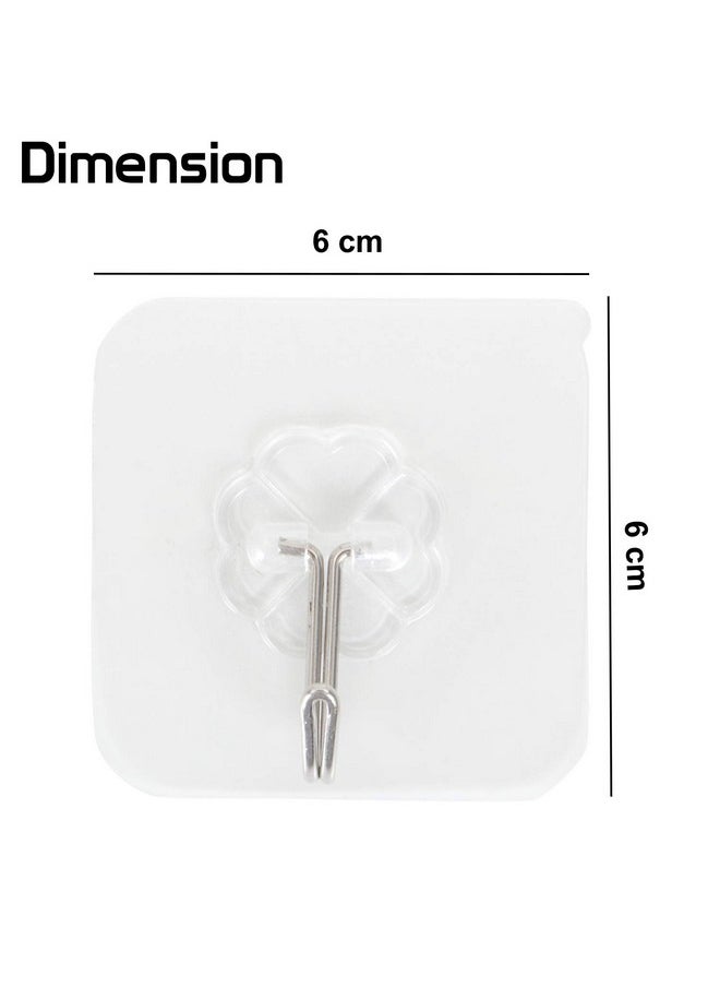 HOKIPO HOKIPO ® Magic Sticker Series Adhesive Hooks - Load Capacity 5 kg, Pack of 10 (Model - AR3474*10), Transparent  - Image 4