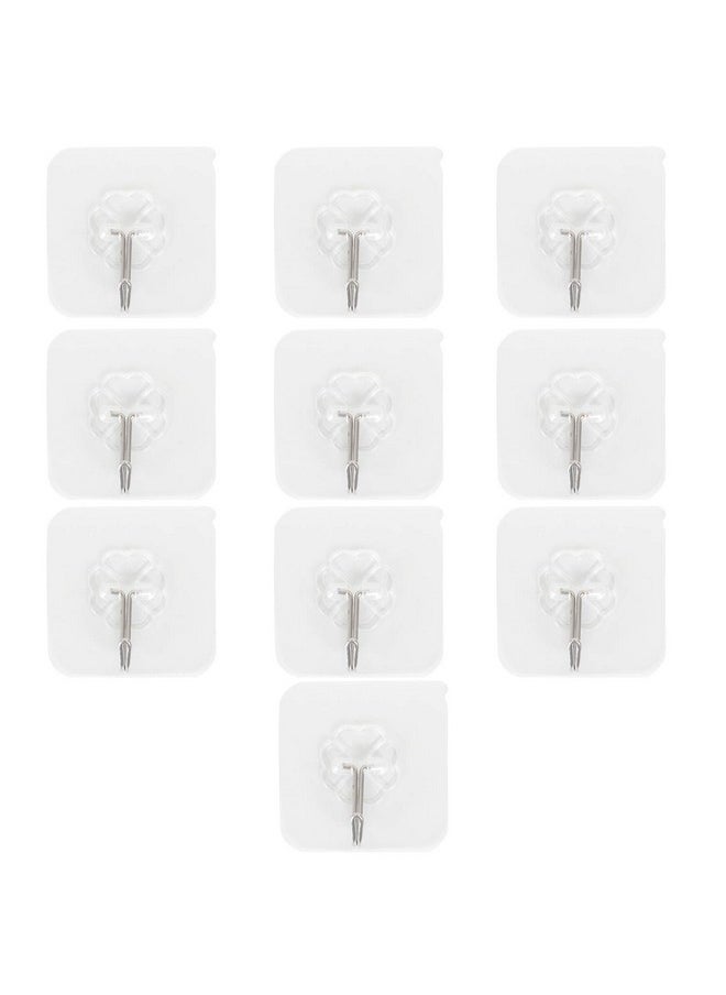 HOKIPO HOKIPO ® Magic Sticker Series Adhesive Hooks - Load Capacity 5 kg, Pack of 10 (Model - AR3474*10), Transparent  - Image 1