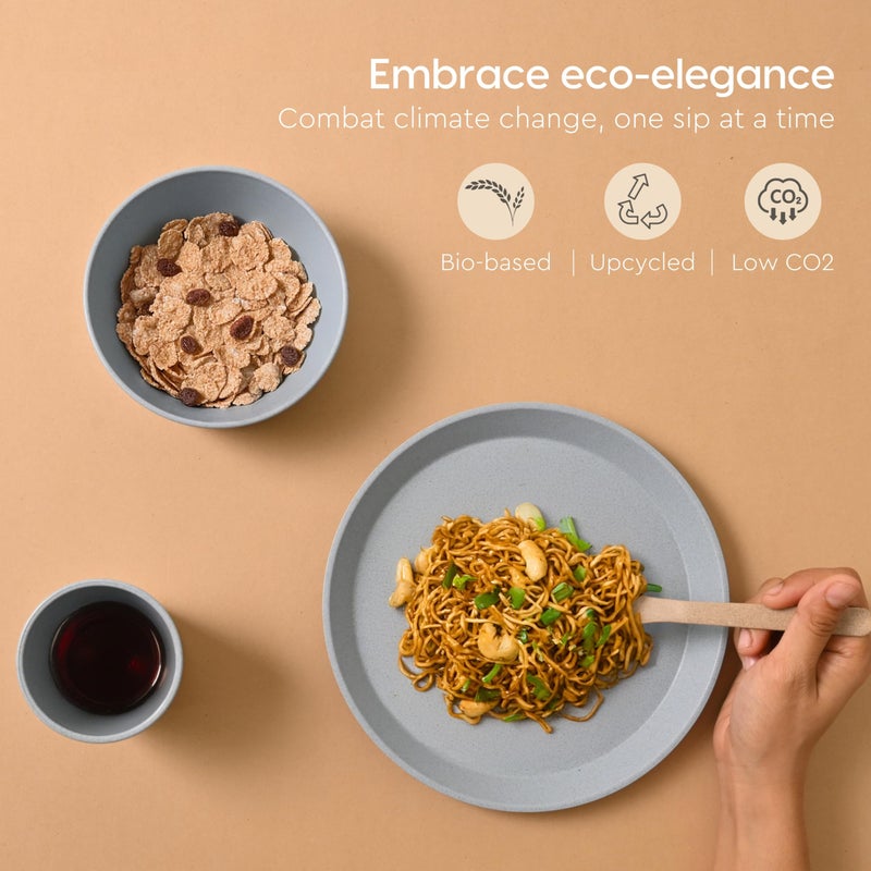 Eha Earth Friendly Unbreakable Dinner Set for Kids | Set of 4 | Plates for Kids Made with Rice Husk | Microwave safe, BPA Free | Kids Plates, Bowls and Tumblers | Kids Plates For Food | Multicolor - Image 3