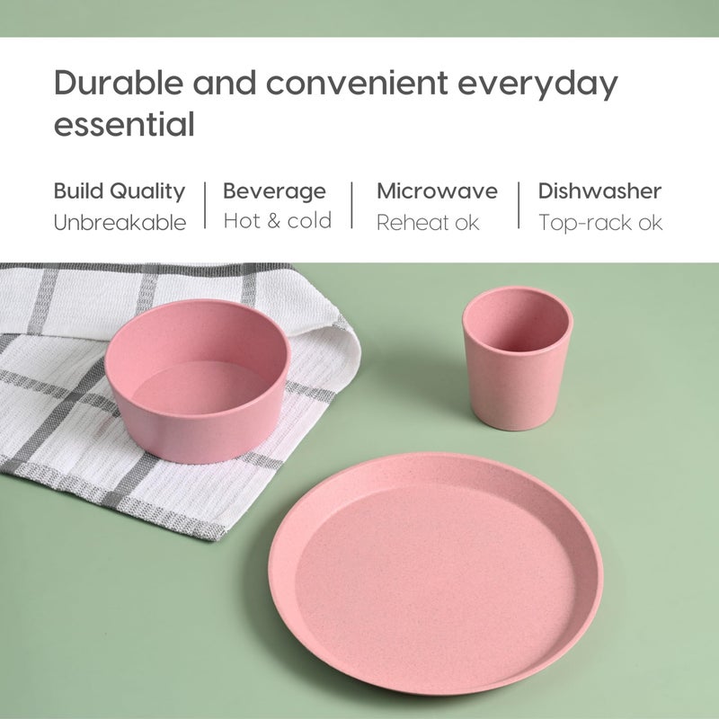 Eha Earth Friendly Unbreakable Dinner Set for Kids | Set of 4 | Plates for Kids Made with Rice Husk | Microwave safe, BPA Free | Kids Plates, Bowls and Tumblers | Kids Plates For Food | Multicolor - Image 4