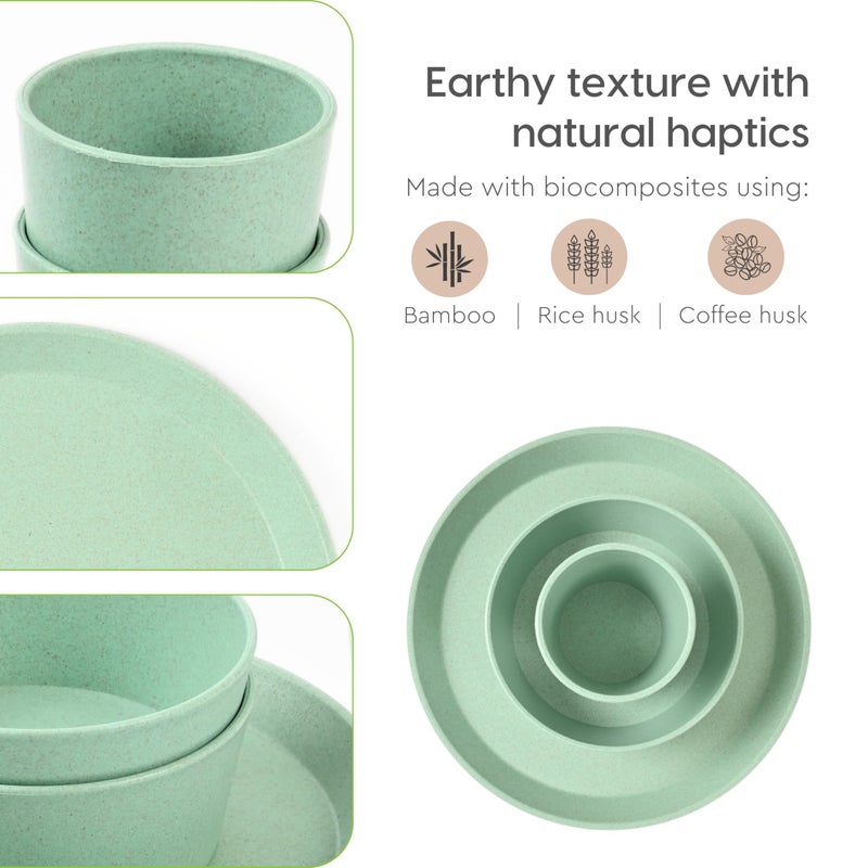 Eha Earth Friendly Unbreakable Dinner Set for Kids | Set of 4 | Plates for Kids Made with Rice Husk | Microwave safe, BPA Free | Kids Plates, Bowls and Tumblers | Kids Plates For Food | Multicolor - Image 5