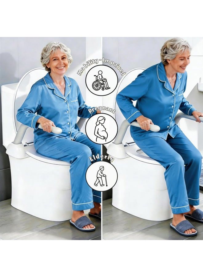 Srora Toilet Safety Rails,Toilet Rails Heavy Duty (520 Lbs) Hand Rail,Toilet Seat Riser With Handles,Easy Installation For Handicap Senior Bariatrics, Elderly Balance - Padded Armre - Image 2