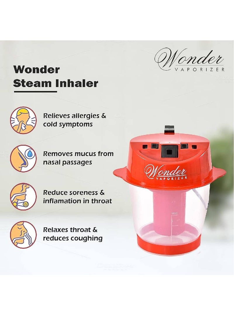 Wonder Professional Plastic Vaporizer Steam Inhaler - Red - Image 3