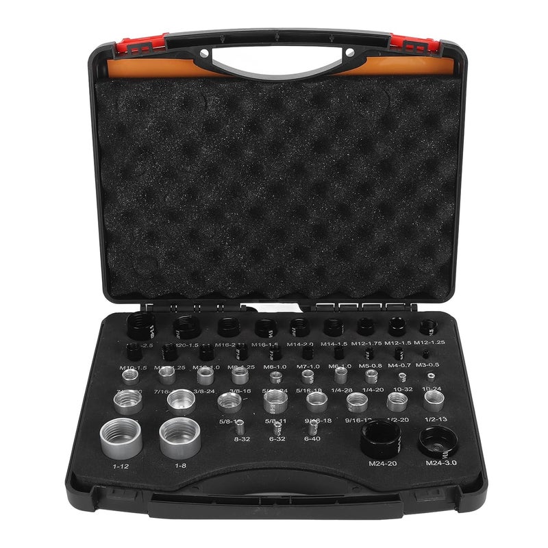 44PCS Nut and Thread Checker Set, Aluminum Alloy Construction, High Accuracy Metric and Imperial Nut Identifier Gauges, with Storage Box for Easy Portability and Organiza - Image 1