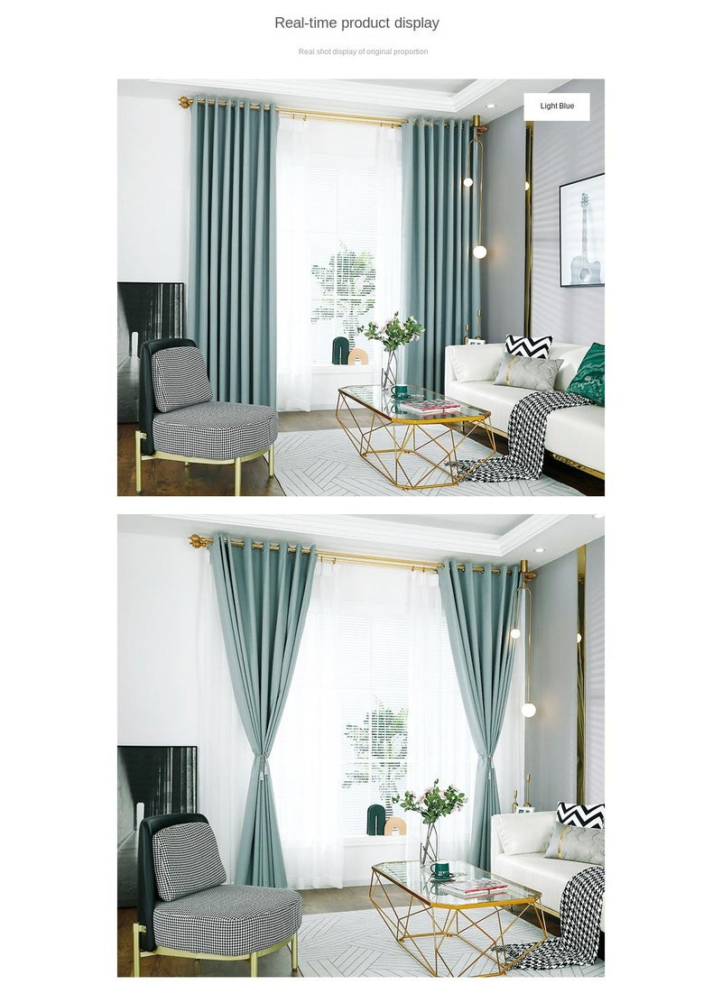 Bluejw ستائر خارجية معتمة من قطعتين باللون الأزرق الفاتح - Image 4