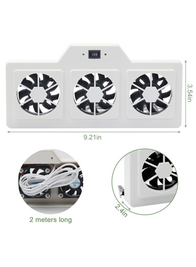 FBULWSEC 12V RV Refrigerator Cooling Fan RV Fridge Evaporator Fin Fan with Three 2.5" Powered Fans, Adjustable Speed, Prevents Ice, Optional Remote Control, High Airflow, Quiet Operation - Image 3