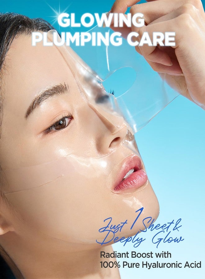 ويليدج قناع الوجه الورقي WELLAGE Real Hyaluronic Glow Booster PDRN Hydrogel - أقنعة ليلية للوجه لترطيب عميق، ونضارة، وإشراقة البشرة - منتجات العناية بالبشرة الكورية، 5 أقنعة - Image 3