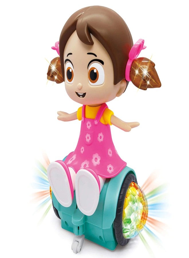 Negi 360 Degree Rotating Musical Dancing Girl Doll Activity Play Center Toy with Flashing Lights and Bump and Go Action for Kids - Image 1