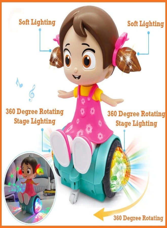 Negi 360 Degree Rotating Musical Dancing Girl Doll Activity Play Center Toy with Flashing Lights and Bump and Go Action for Kids - Image 4