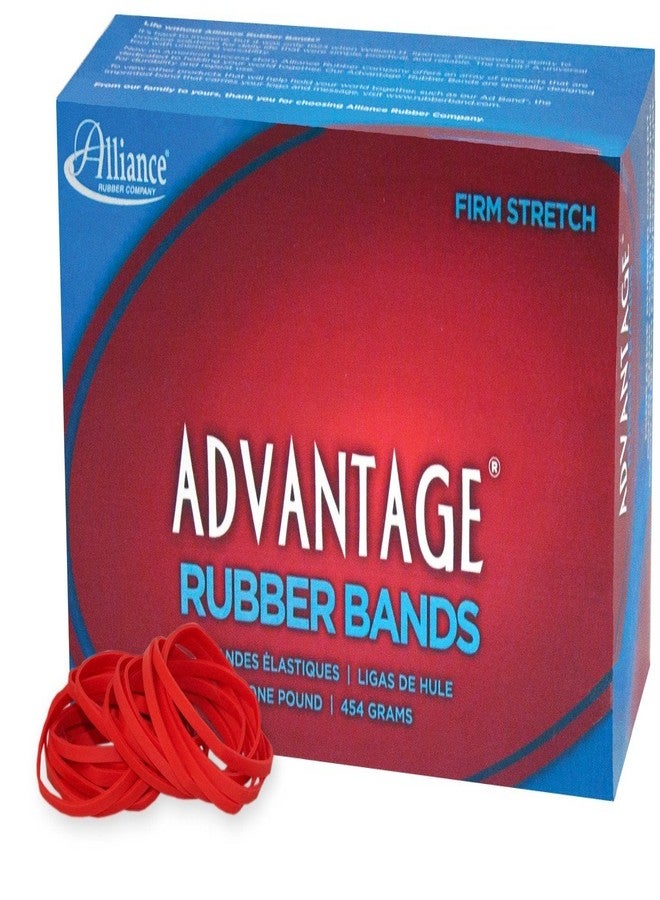 Alliance Rubber 96315 Advantage Rubber Bands Size #31, 1 lb Box Contains Approx. 850 Bands (2 1/2" x 1/8", Red) - Image 1