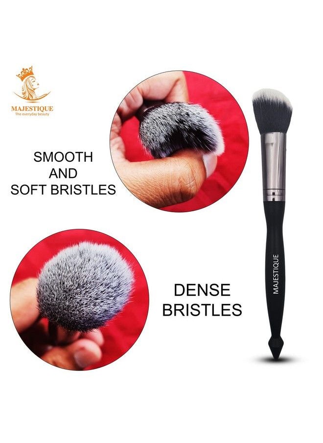 MAJESTIQUE Large Powder Brush By Majestique Premium Synthetic Kabuki Brush Professional Fluffy Loose Setting Highlighter Powder Brush 1 Piece Incredible Soft Powder Blush Fc31  - Image 4
