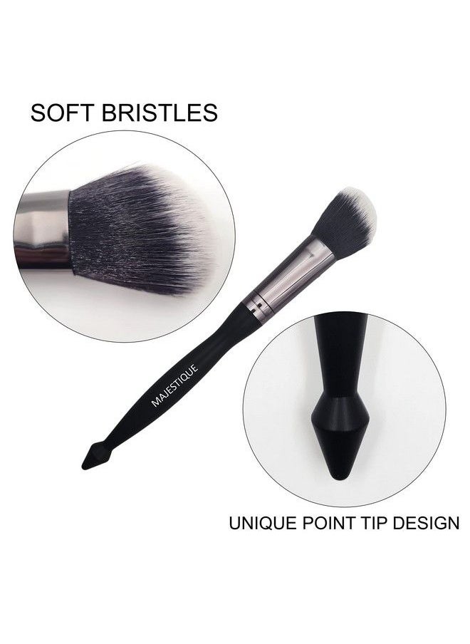 MAJESTIQUE Large Powder Brush By Majestique Premium Synthetic Kabuki Brush Professional Fluffy Loose Setting Highlighter Powder Brush 1 Piece Incredible Soft Powder Blush Fc31  - Image 3