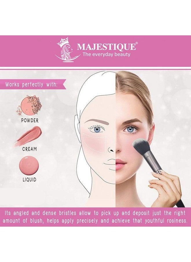 MAJESTIQUE Large Powder Brush By Majestique Premium Synthetic Kabuki Brush Professional Fluffy Loose Setting Highlighter Powder Brush 1 Piece Incredible Soft Powder Blush Fc31  - Image 5