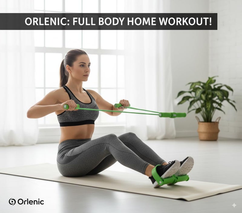 أورلينيك 21 شريط مقاومة للياقة البدنية من Orlenic مع 4 أنابيب دواسة سحب الكاحل، أشرطة تمرين قابلة للتعديل لتدريب القوة واليوغا والبيلاتس والمرونة، معدات تمرين الجسم بالكامل للمنزل والمكتب - Image 2