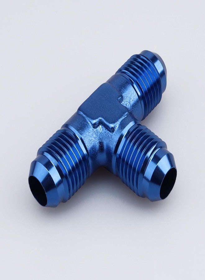 AC PERFORMANCE Aluminum -6 AN Male Thread Flare Tee Union T Pipe Fuel Hose Fitting Adapter Blue Anodized (AN6 to 2x -6AN Male Flare) - Image 5