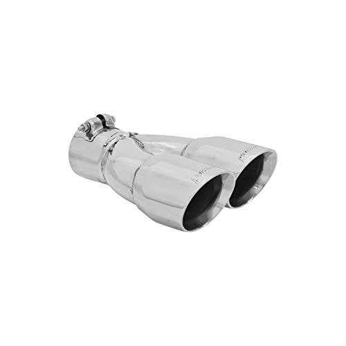 Flowmaster 15389 Exhaust Tip 3 Inch Dual Angle Cut Polished 304 Stainless Steel Fits 2.50 Inch Right Hand Clamp on - Image 2