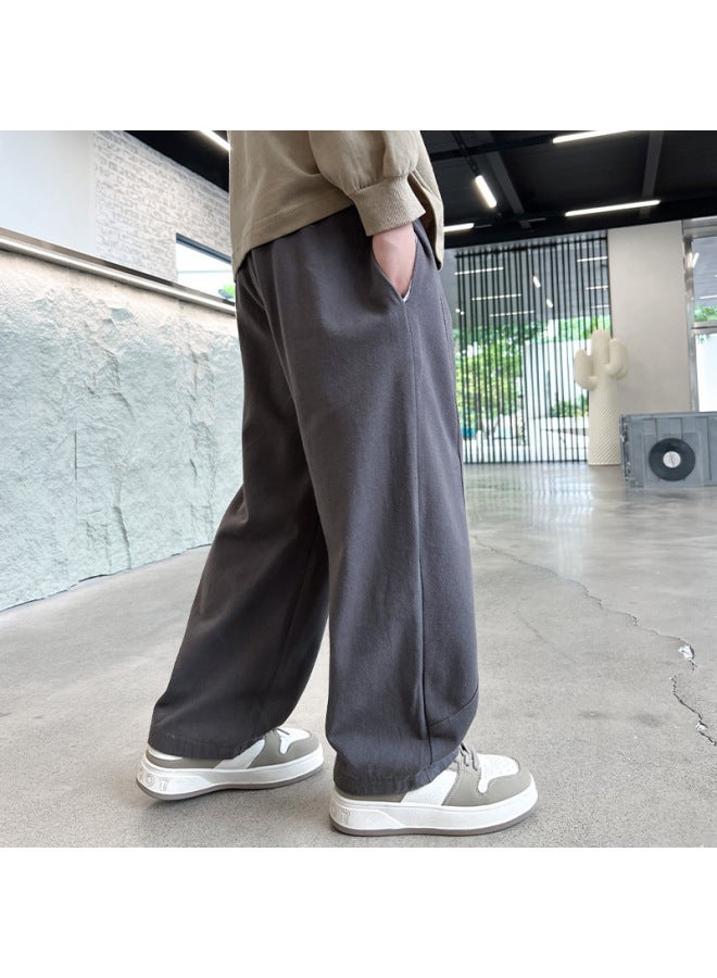 Fashionable Brand Loose Boys' Wide-leg Straight Pants Autum  New Pants Kidsren's Pants Medium And Large Kidsren's Casual Pants