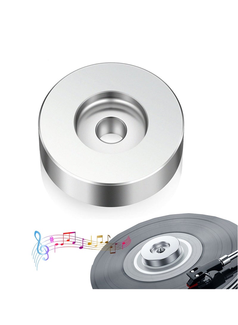 45 Rpm Adapter, Fit 7 Inch Vinyl Record Players Technics Turntables Solid Aluminum Dome, Silver - Image 1