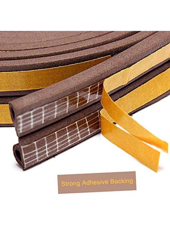 CloudBuyer Self-Adhesive Insulation Doors and Windows Draught Excluder Foam Seal Strip Soundproofing Collision Avoidance Rubber (D Type 5M, Coffee) - Image 5