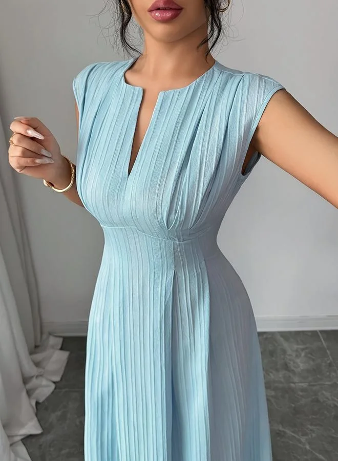 Take Two sky blue Women's solid color dress for Women | Best Price UAE