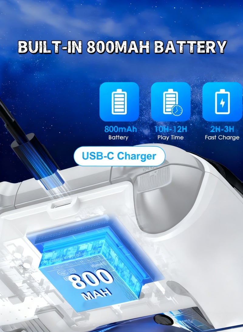 CoolRabbie RGB Wireless Gaming Controller For Xbox One, Xbox Series X/S, Xbox One X/S, PC, With 800mAh Battery, Programmable, Turbo Function, 4 Lighting Modes, With 2.4GHZ Wireless Adapter Gamepad With Hall Effect Joysticks , White - Image 5