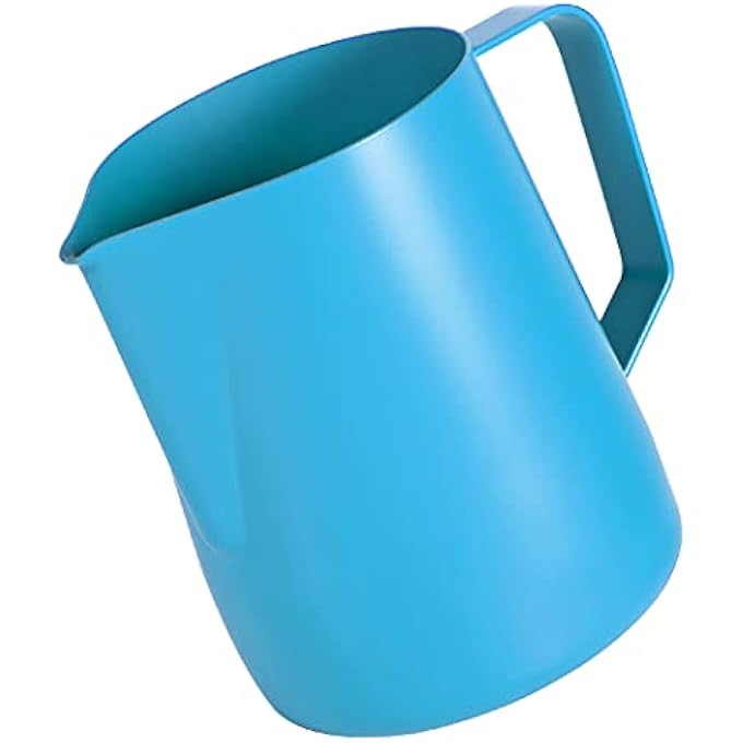 Unity Milk Frothing Pitcher Steaming Pitcher Espresso Milk Frothing Pitcher Stainless Steel Coffee Jug Latte Art Cup 600 Ml Blue - Image 2