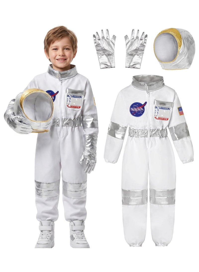 Kids Astronaut Costumes America Spacesuit for Boys Girls Space Jumpsuit Halloween Dress up - Image 1